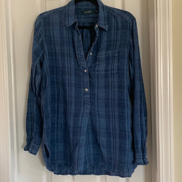 Lauren Ralph Lauren Long Sleeve Linen Shirt - Picture 1 of 3